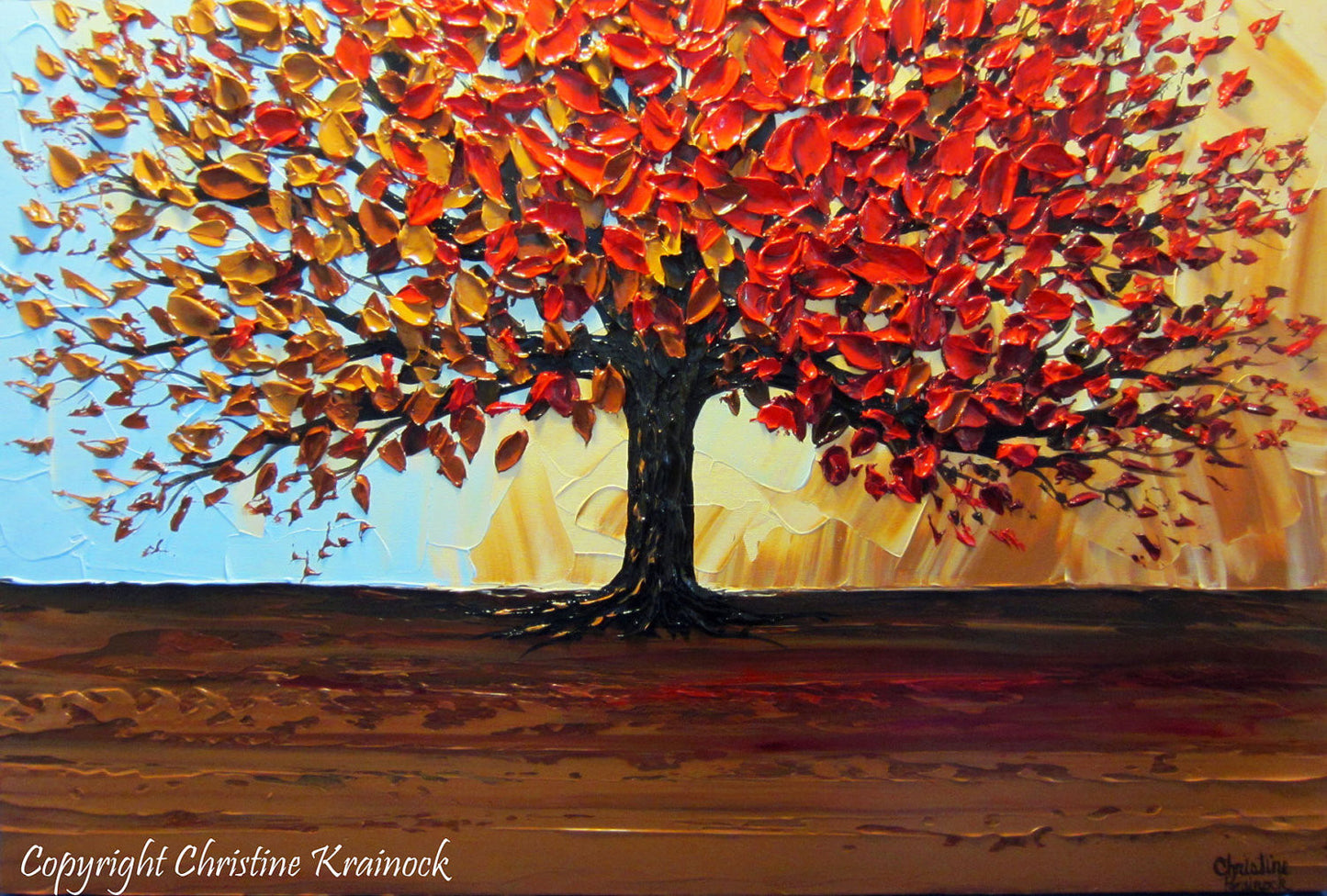 Painting Modern Autumn - Large wall art, Canvas wall art, Pop art