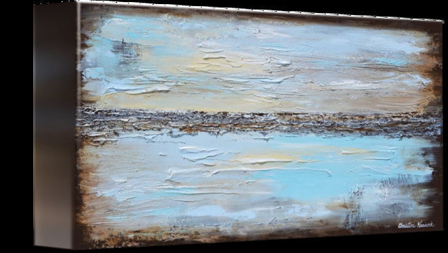 GICLEE PRINT Art Abstract Painting Blue Modern Canvas Prints Urban Aqua Brown White Sizes to 60" - Christine Krainock Art - Contemporary Art by Christine - 4