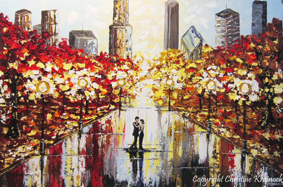 Load image into Gallery viewer, GICLEE PRINT Art Abstract Painting Couple City Park Dance CANVAS Prints Urban Decor Sizes to 60&amp;quot; - Christine Krainock Art - Contemporary Art by Christine - 4
