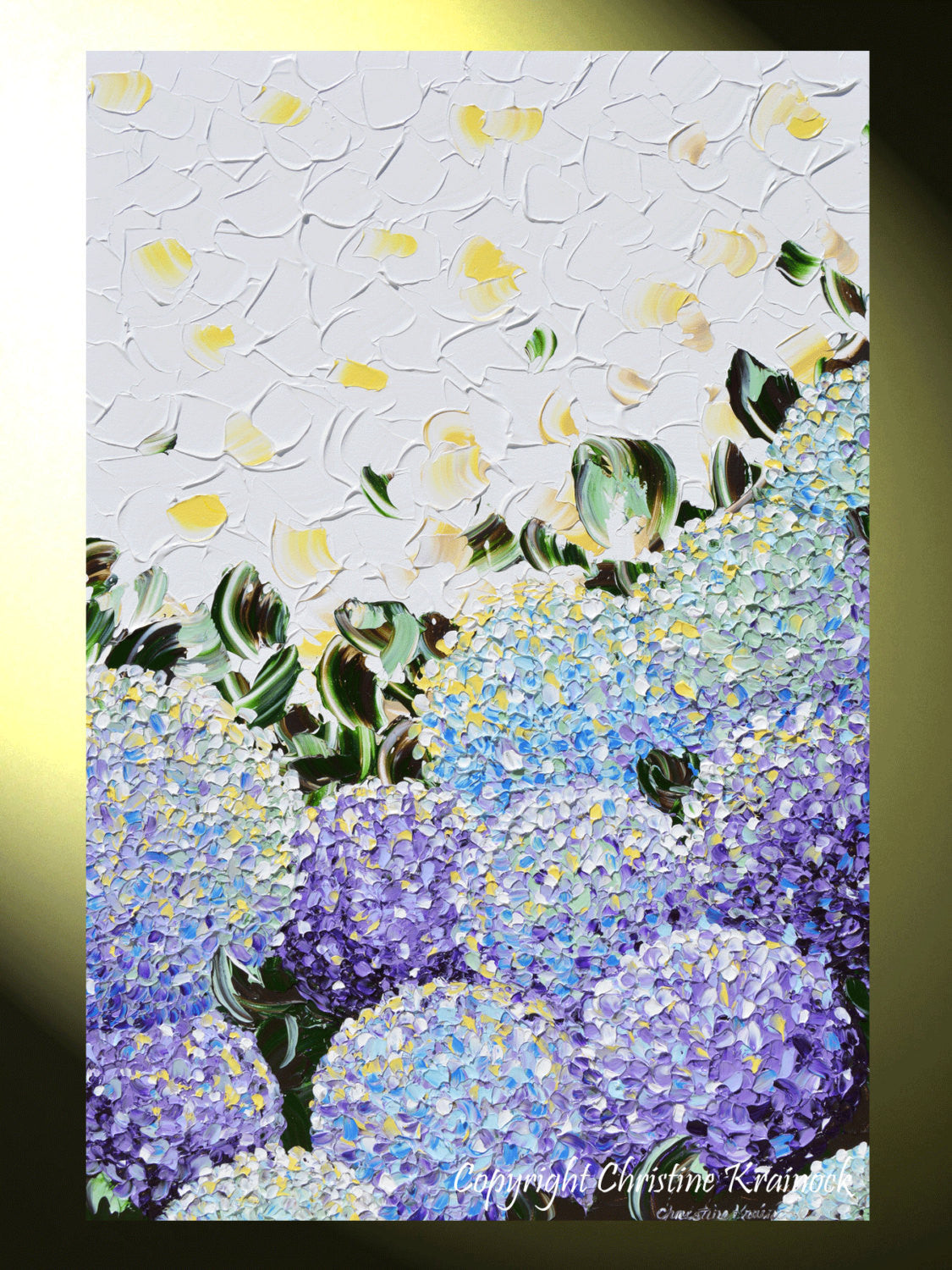 GICLEE PRINT Art Abstract Painting Hydrangea Purple Lavender Blue White Flowers Canvas Prints - Christine Krainock Art - Contemporary Art by Christine - 3