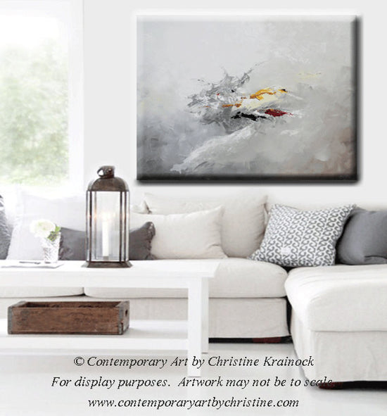 Load image into Gallery viewer, GICLEE PRINT Grey Gold Abstract Painting Modern Coastal Wall Art Canvas Prints White Grey Urban - Christine Krainock Art - Contemporary Art by Christine - 2
