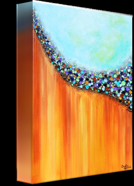 Load image into Gallery viewer, GICLEE PRINT Art Large Abstract Painting Aqua Blue Canvas Prints Teal Rust Gold Multi Colored - Christine Krainock Art - Contemporary Art by Christine - 3
