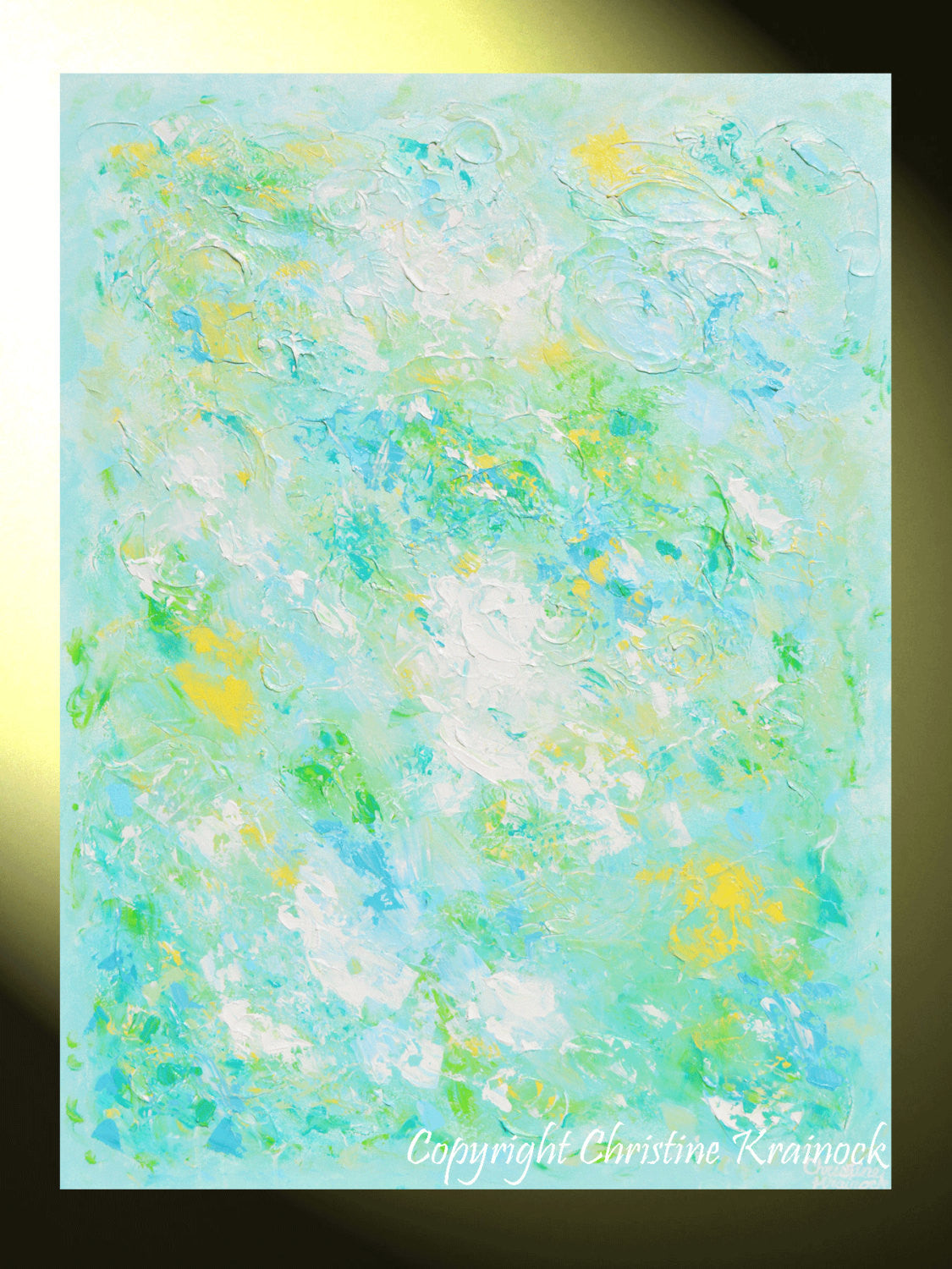 Load image into Gallery viewer, GICLEE PRINT Art Aqua Blue Abstract Painting Modern Coastal Beach Canvas Prints Tourquoise - Christine Krainock Art - Contemporary Art by Christine - 3
