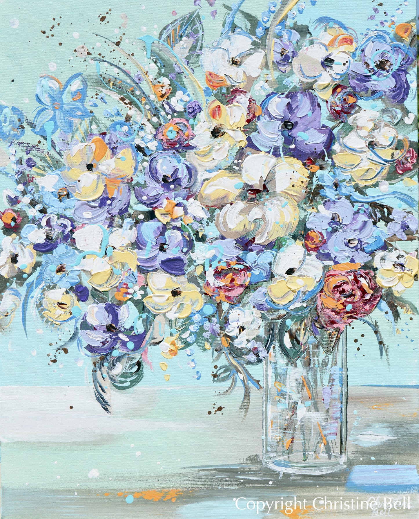 "Petals of Joy" ORIGINAL Art Abstract Floral Flower Bouquet Painting Textured Wildflowers 24x30"